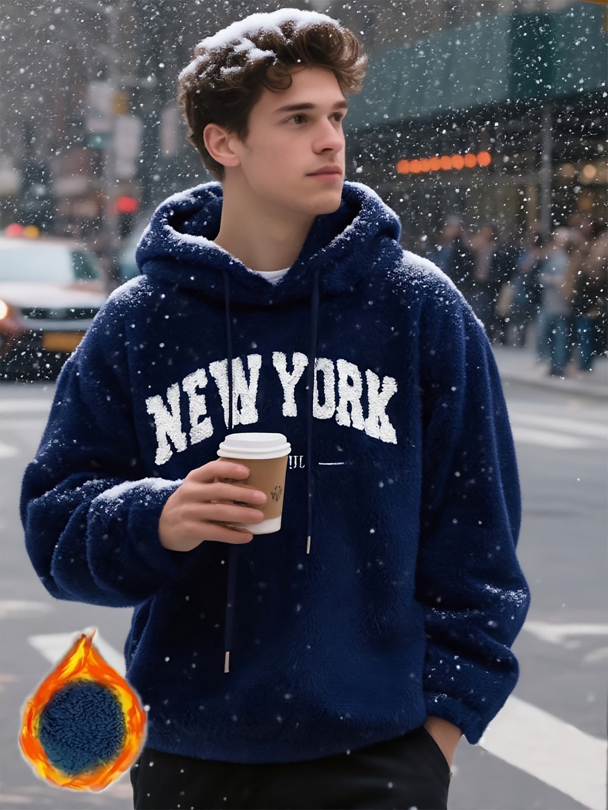 The new style of fashionable and casual solid - color hoodies for men is made of plush fabric that is highly fluffy, warm and Light Beige - friendly.Suitable for urban commuting in cold weather, winter outdoor activities, and indoor leisure
